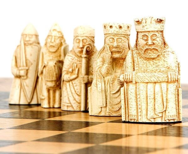 Lewis chessmen on sale in the National Museums Scotland shop